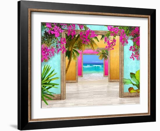 Tropical Door, 2024-Jesse Carter-Framed Art Print