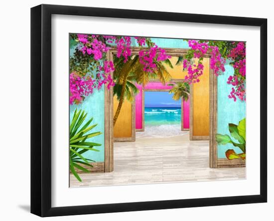 Tropical Door, 2024-Jesse Carter-Framed Art Print