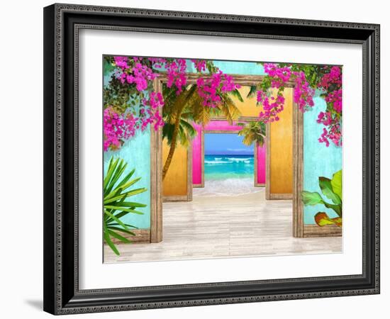 Tropical Door, 2024-Jesse Carter-Framed Art Print