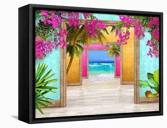 Tropical Door, 2024-Jesse Carter-Framed Stretched Canvas