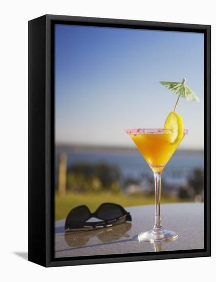 Tropical Drink at Hotel Cardoso, Maputo, Mozambique-Ian Trower-Framed Premier Image Canvas