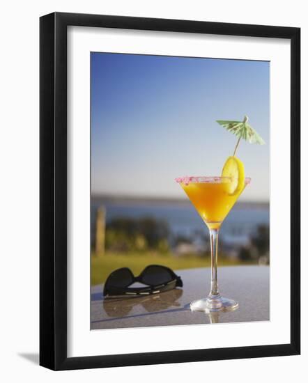 Tropical Drink at Hotel Cardoso, Maputo, Mozambique-Ian Trower-Framed Photographic Print