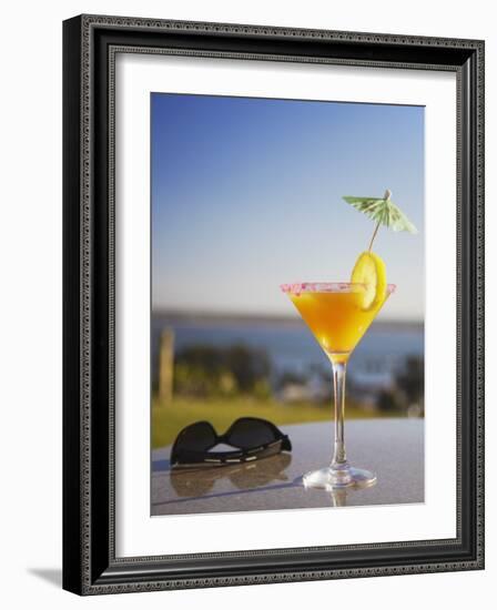 Tropical Drink at Hotel Cardoso, Maputo, Mozambique-Ian Trower-Framed Photographic Print