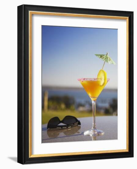 Tropical Drink at Hotel Cardoso, Maputo, Mozambique-Ian Trower-Framed Photographic Print