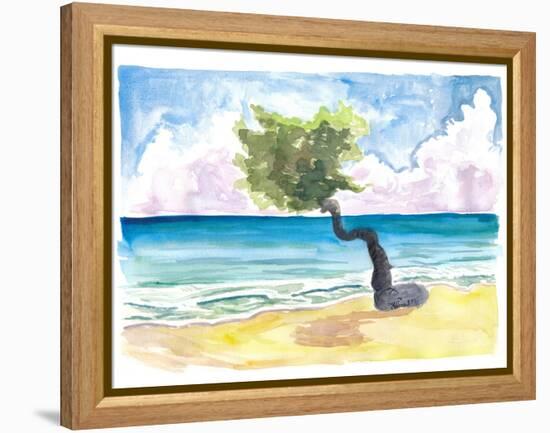 Tropical Eagle Beach in Aruba Dutch Caribbean-M. Bleichner-Framed Stretched Canvas