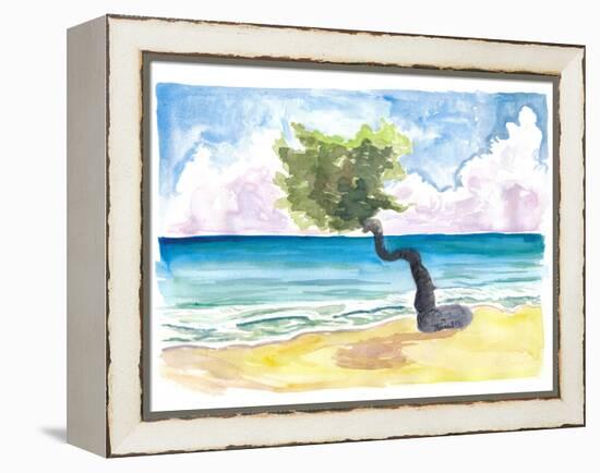Tropical Eagle Beach in Aruba Dutch Caribbean-M. Bleichner-Framed Stretched Canvas