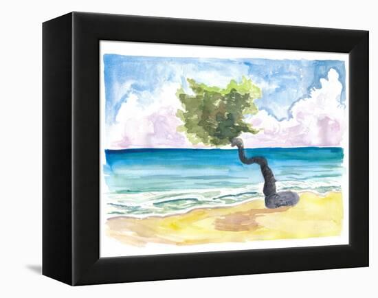 Tropical Eagle Beach in Aruba Dutch Caribbean-M. Bleichner-Framed Stretched Canvas