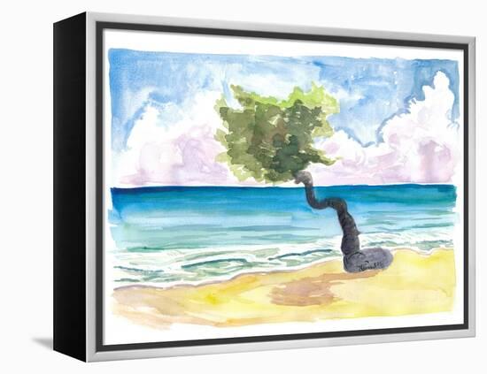 Tropical Eagle Beach in Aruba Dutch Caribbean-M. Bleichner-Framed Stretched Canvas