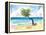 Tropical Eagle Beach in Aruba Dutch Caribbean-M. Bleichner-Framed Stretched Canvas