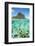 Tropical fish under the waves along the tropical coral reef, Le Morne Brabant, Mauritius-Roberto Moiola-Framed Photographic Print