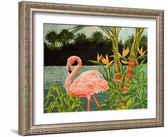 Tropical Flamingo I-Linda Baliko-Framed Art Print