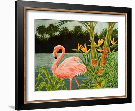 Tropical Flamingo I-Linda Baliko-Framed Art Print