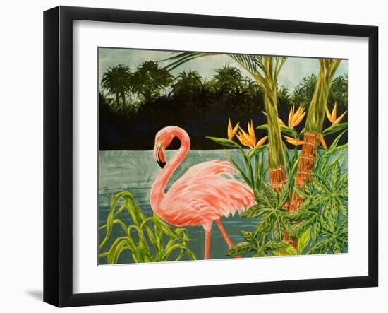 Tropical Flamingo I-Linda Baliko-Framed Art Print