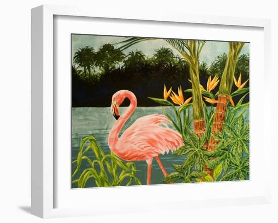 Tropical Flamingo I-Linda Baliko-Framed Art Print