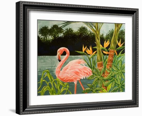 Tropical Flamingo I-Linda Baliko-Framed Art Print