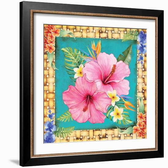 Tropical Flowers-Nicole DeCamp-Framed Art Print