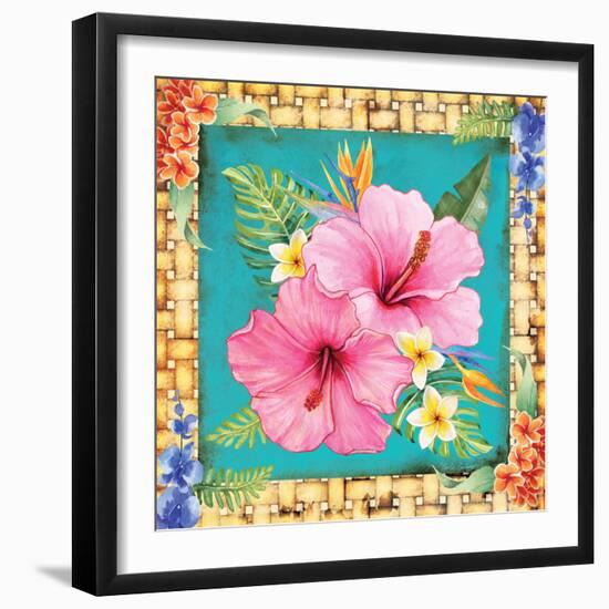 Tropical Flowers-Nicole DeCamp-Framed Art Print