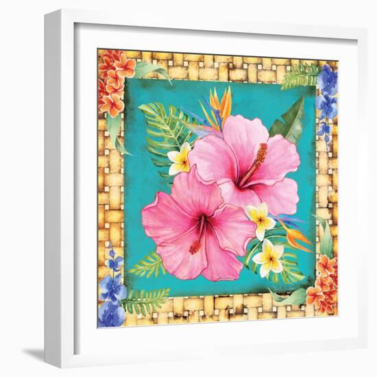 Tropical Flowers-Nicole DeCamp-Framed Art Print