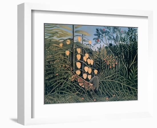 Tropical Forest: Battling Tiger and Buffalo, 1908-Henri Rousseau-Framed Giclee Print