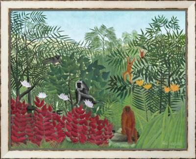HENRI ROUSSEAU FRENCH TROPICAL FOREST MONKEYS OLD ART PAINTING POSTER BB5635A