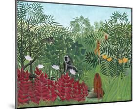 Tropical Forest with Monkeys, 1910-Henri Rousseau-Mounted Giclee Print