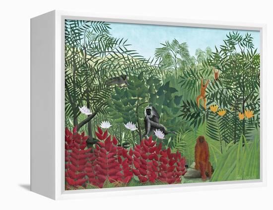 Tropical Forest with Monkeys, 1910-Henri Rousseau-Framed Premier Image Canvas