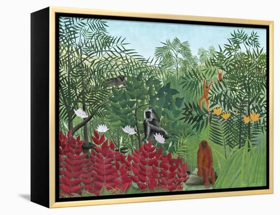 Tropical Forest with Monkeys, 1910-Henri Rousseau-Framed Premier Image Canvas