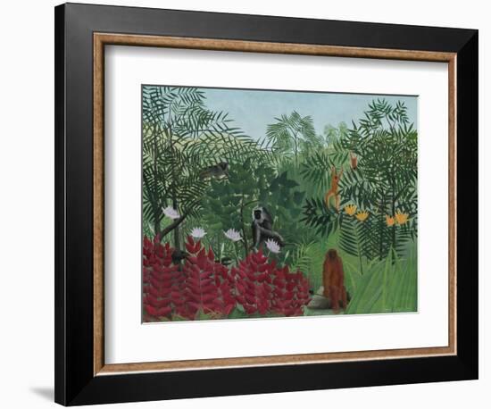 Tropical Forest with Monkeys, 1910-Henri Rousseau-Framed Art Print