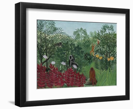 Tropical Forest with Monkeys, 1910-Henri Rousseau-Framed Art Print