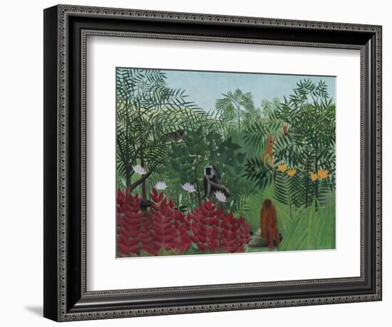 Tropical Forest with Monkeys, 1910-Henri Rousseau-Framed Art Print