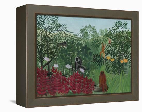 Tropical Forest with Monkeys, 1910-Henri Rousseau-Framed Stretched Canvas