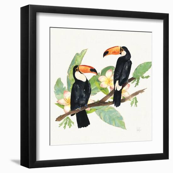 Tropical Fun Bird I Leaves-Harriet Sussman-Framed Art Print