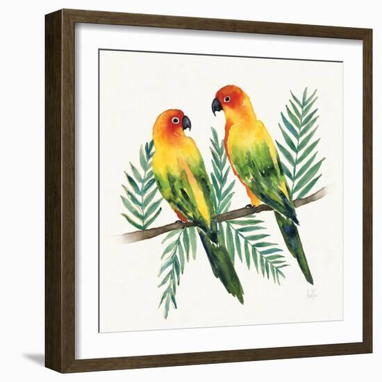 Tropical Fun Bird III Leaves-Harriet Sussman-Framed Art Print