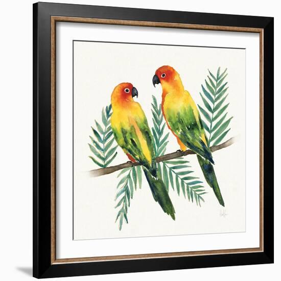 Tropical Fun Bird III Leaves-Harriet Sussman-Framed Art Print