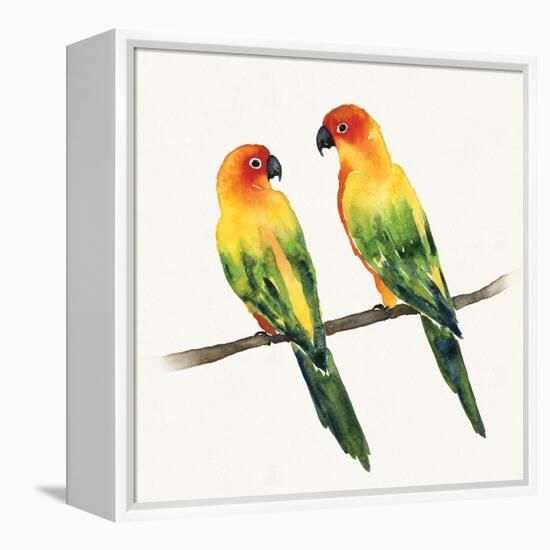 Tropical Fun Bird III-Harriet Sussman-Framed Stretched Canvas