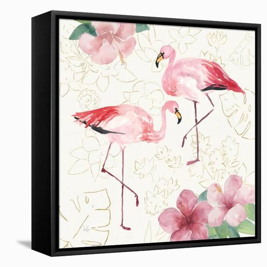 Tropical Fun Bird V with Gold-Harriet Sussman-Framed Stretched Canvas