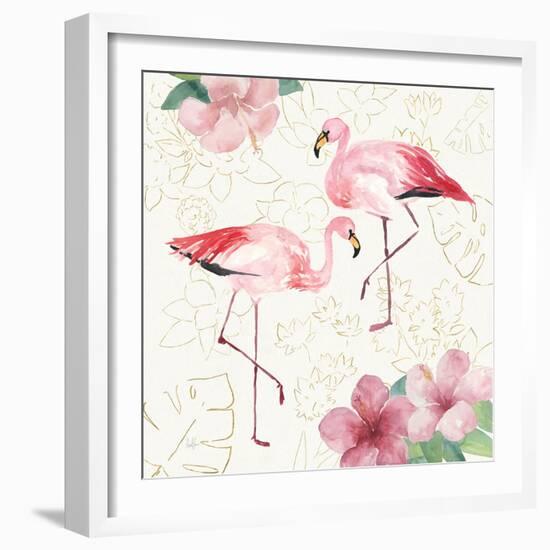 Tropical Fun Bird V with Gold-Harriet Sussman-Framed Art Print