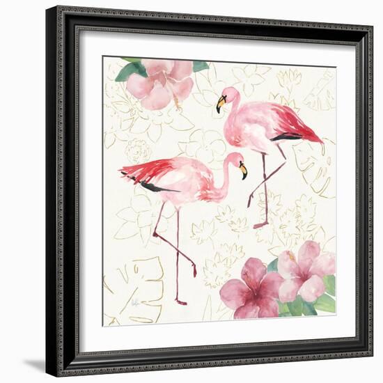 Tropical Fun Bird V with Gold-Harriet Sussman-Framed Art Print