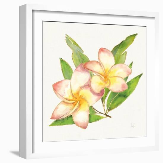 Tropical Fun Flowers I with Gold-Harriet Sussman-Framed Art Print