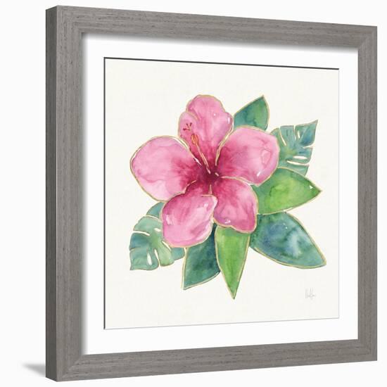 Tropical Fun Flowers III with Gold-Harriet Sussman-Framed Art Print