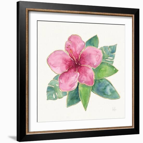 Tropical Fun Flowers III with Gold-Harriet Sussman-Framed Art Print