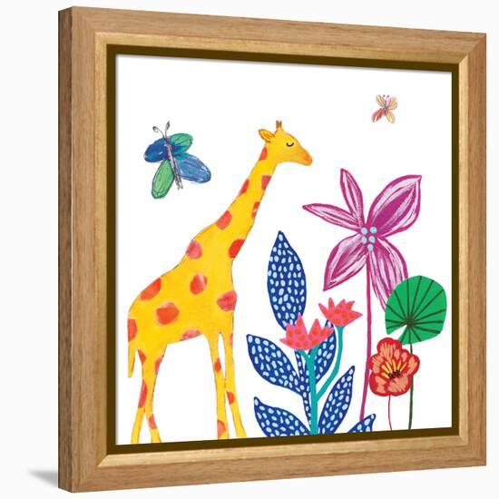 Tropical Giraffe-Jennifer McCully-Framed Stretched Canvas