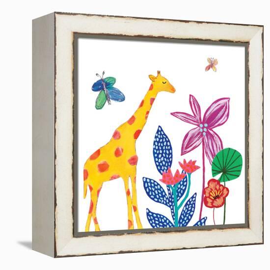 Tropical Giraffe-Jennifer McCully-Framed Stretched Canvas