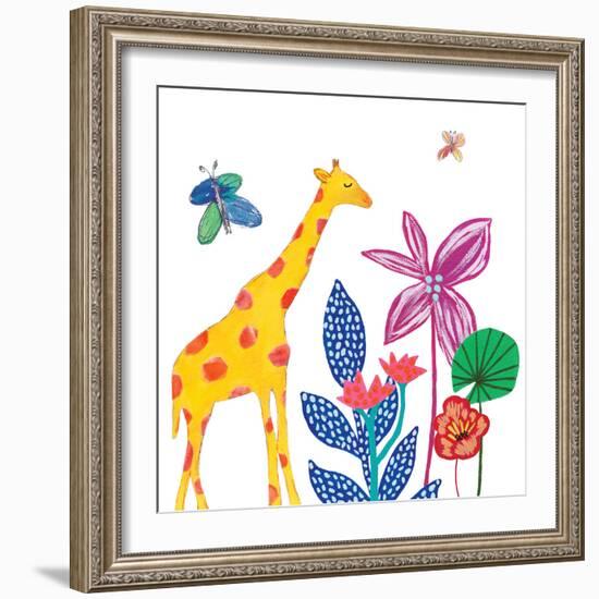 Tropical Giraffe-Jennifer McCully-Framed Art Print