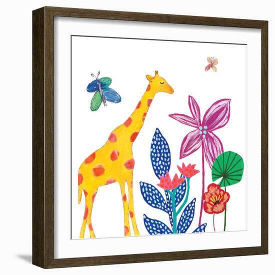 Tropical Giraffe-Jennifer McCully-Framed Art Print