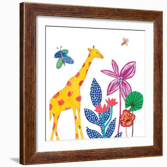 Tropical Giraffe-Jennifer McCully-Framed Art Print