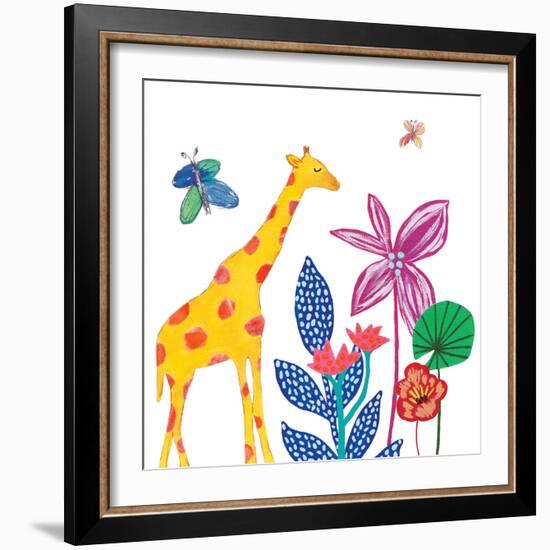 Tropical Giraffe-Jennifer McCully-Framed Art Print