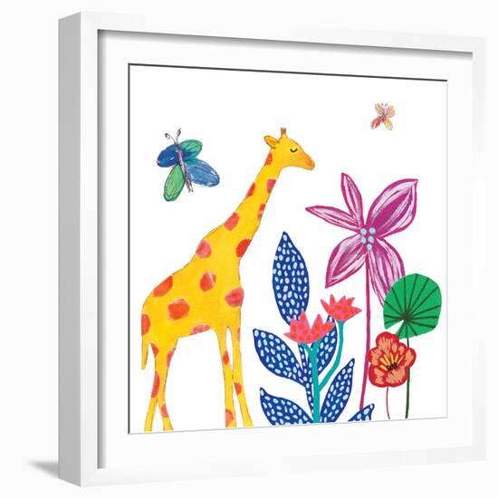 Tropical Giraffe-Jennifer McCully-Framed Art Print