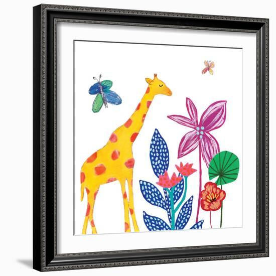 Tropical Giraffe-Jennifer McCully-Framed Art Print