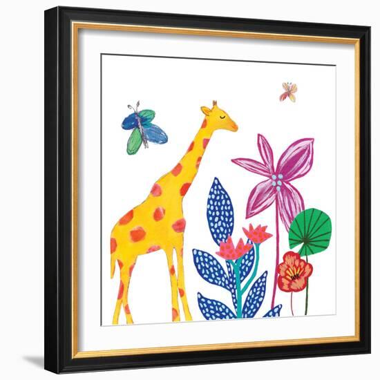 Tropical Giraffe-Jennifer McCully-Framed Art Print